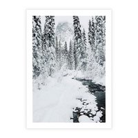 Plakat bez ramy 21x30 - Spokój Zimowego Lasu w Górach - zima w lesie, w górach