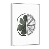 Obraz w ramie 80x120 - Cytrynowe Echo - minimalistyczny plakat, cytryna - rama biała