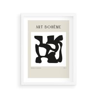 Plakat w ramie 50x70 - Boho Szepty - boho plakat, minimalizm - rama biała