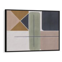 Obraz w ramie 100x70 - Sztuka Abstrakcji - geometryczne kształty, kolorowe prostokąty - rama czarna