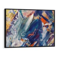 Obraz w ramie 100x70 - Rytmy ukrytych pragnień - chaos i abstrakcja, plamy koloru - rama czarna