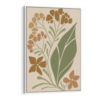 Obraz w ramie 70x100 - Subtelność Utajona - nowoczesny plakat, roślinność - rama biała