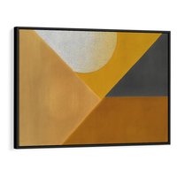 Obraz w ramie 70x50 - Harmonia migoczących ognisk - intensywne ciepłe kolory, słoneczny żółty - rama czarna