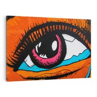 Obraz na płótnie 70x50 - Artystyczne spojrzenie: oko w graffiti - oko, graffiti