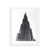 Plakat w ramie 30x40 - Wieżowiec w Monochromii - wieżowiec, architektura - rama biała