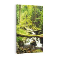 Obraz na płótnie 80x120 - Magiczny Strumień w Lesie - strumień, las