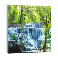 Obraz na płótnie 50x50 - Meksykański wodospad w lesie - wodospad, las