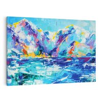 Obraz na płótnie 70x50 - Mistyka Górskich Marzeń - abstrakcja, pejzaż gór