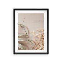 Plakat w ramie 50x70 - Boho urok suchych liści - suche, liście - rama czarna