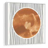 Obraz w ramie 50x50 - Eteryczne Krągłe Echa - boho obraz, geometria - rama biała