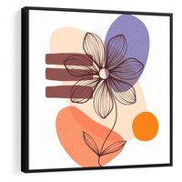 Obraz w ramie 50x50 - Migocące Odbicia Kwiatów - abstrakcyjna sztuka, plamy - rama czarna