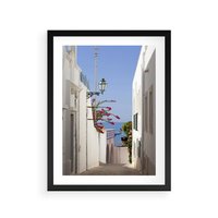 Plakat w ramie 30x40 - Podróże w Czasie: Perspektywiczna Uliczka - uliczka, perspektywa - rama czarna