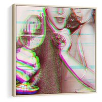 Obraz w ramie 50x50 - Zakochani na Kliszy - zdjecie, stara prześwietlona klisza - rama drewno