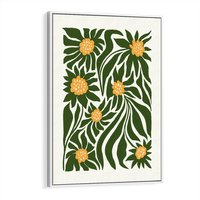 Obraz w ramie 50x70 - Spojrzenie wgłąb roślinnego świata - abstrakcyjne kwiaty, kompozycja - rama biała