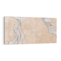 Obraz na płótnie 140x70 - Symfonia uczuć i kształtów - delikatna kompozycja, falujące linie