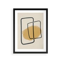 Plakat w ramie 30x40 - Rozkwitające Formy - abstrakcyjne nieregularne kształty, minimalistyczny plakat - rama czarna