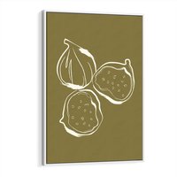 Obraz w ramie 80x120 - Podróżne Barwy - figi, minimalistyczny styl - rama biała