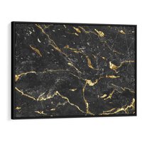 Obraz w ramie 70x50 - Egzotyczny Blask - marmur, złoto - rama czarna