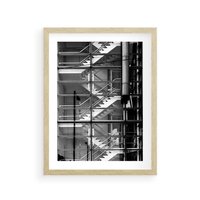 Plakat w ramie 30x40 - Schody do architektonicznej przestrzeni - schody, architektura - rama drewno
