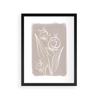 Plakat w ramie 30x40 - Pastelowe Nastroje - nowoczesny subtelny plakat, beżowy - rama czarna