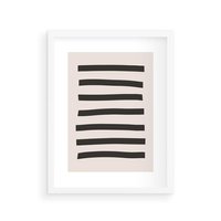 Plakat w ramie 50x70 - Strukturalna Rewolucja Form - minimalizm, czarne pasy - rama biała