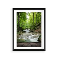 Plakat w ramie 30x40 - Plączący się strumień - rzeka, strumień - rama czarna