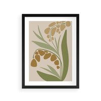 Plakat w ramie 30x40 - Minimalizm z Roślinami - nowoczesny plakat, roślinność - rama czarna