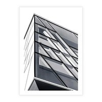 Plakat bez ramy 21x30 - Architektura Przyszłości: Czarno-Białe Ujęcie - nowoczesna architektura, czarno białe zdjęcie