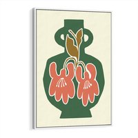 Obraz w ramie 50x70 - Kreatywne Impulsy - boho styl, wazon - rama biała