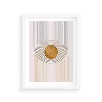 Plakat w ramie 30x40 - Złota Geometria - styl modern, złoto - rama biała