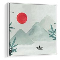 Obraz w ramie 50x50 - Zaklęte Wzgórza - krajobraz, japonia - rama biała