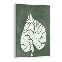 Obraz w ramie 80x120 - Migotliwe Wnętrze Zieleni - zielony plakat, roślinne motywy - rama biała