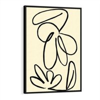 Obraz w ramie 50x70 - Złamane Granice - abstrakcyjna sztuka, przypominająca kwiat - rama czarna