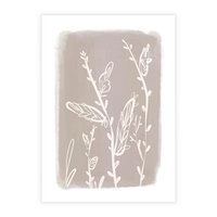 Plakat bez ramy 40x50 - Roślinne Przeniknięcia - nowoczesny subtelny plakat, beżowy