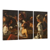 Obraz na płótnie 120x80 - Card and Backgammon Players (ok. 1595), Caravaggio - reprodukcja, obraz na płótnie