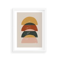 Plakat w ramie 50x70 - Energetyczne Wzory - nowoczesny plakat, abstrakcyjne kształty - rama biała