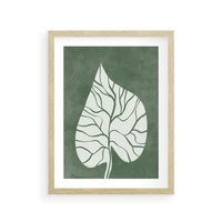 Plakat w ramie 30x40 - Migotliwe Wnętrze Zieleni - zielony plakat, roślinne motywy - rama drewno