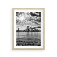 Plakat w ramie 30x40 - Most w Mieście - most, miasto - rama drewno