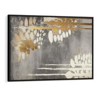 Obraz w ramie 100x70 - Malowane impresje zmysłów - abstrakcyjne plamy, linie - rama czarna