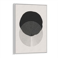 Obraz w ramie 80x120 - Boho Przenikanie Uroku - abstrakcyjna kompozycja, okręgi - rama biała