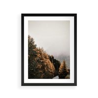 Plakat w ramie 40x50 - Kolorowa Jesień w Górskim Lesie - las, jesień - rama czarna