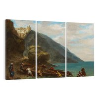 Obraz na płótnie 120x80 - "View of Tangier from the Seashore" Eugène Delacroix - Reprodukcja - reprodukcja, obraz na płótnie