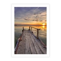 Plakat bez ramy 40x50 - Zachód Słońca na Pomostcie - zachód, słońca