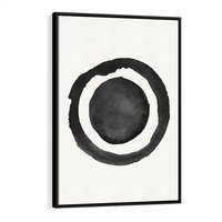 Obraz w ramie 50x70 - Bezgraniczne Widoki - abstrakcyjne plamy okręgi, akwarelowe - rama czarna