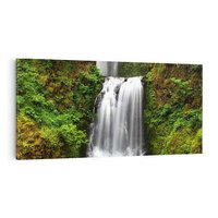 Obraz na płótnie 120x60 - Siła i Urok Natury - wodospad, las