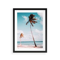 Plakat w ramie 50x70 - Raj na Ziemi - plaża, ocean - rama czarna