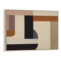 Obraz w ramie 120x80 - Nowoczesne Brązy - geometryszne pasy, nowoczesny styl - rama drewno