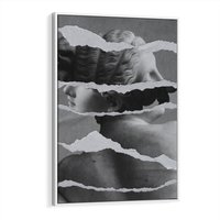 Obraz w ramie 80x120 - Kolaż z Antyczną Rzeźbą - antyczna rzeźba, kolaż ze zdjęć - rama biała