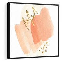 Obraz w ramie 50x50 - Rozbijające Plamy - abstrakcyjne akwarelowe plamy, minimalizm - rama czarna