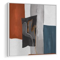 Obraz w ramie 50x50 - Nowoczesna geometria - nowoczesny, geometryczny - rama biała